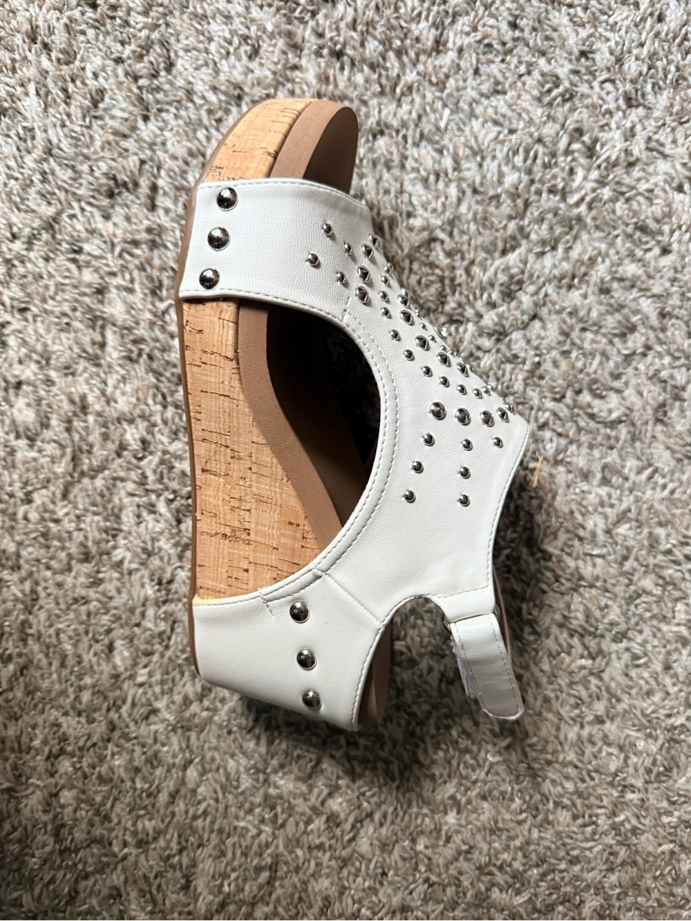 Corkys White Studded Wedge Sandal - Picture 2 of 3